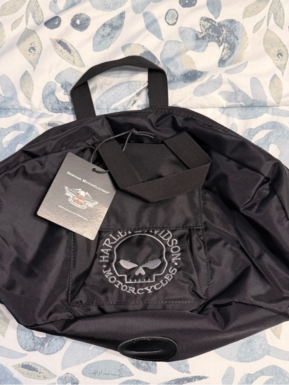 Harley-Davidson Black Lined Embroidered Skull Travel Helmet Bag NWT!